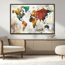 Watercolor World Map Canvas Print – Framed Wall Art for by MyGreatCanvas | Canvas Wall Art Prints | Photo Prints & Wall Decor