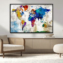 World Map Canvas Print – Framed Travel Map Wall Art for by MyGreatCanvas | Canvas Wall Art Prints | Photo Prints & Wall Decor