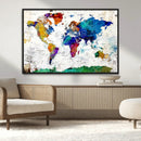 World Map Canvas Print – Detailed Map of the World Wall Art