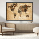 Push Pin World Map Canvas Print – Framed Travel Tracker Wall by MyGreatCanvas | Canvas Wall Art Prints | Photo Prints & Wall Decor