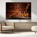 Whiskey and Cigar Wall Art Canvas | 3 Panel Bar Room Decor by MyGreatCanvas | Canvas Wall Art Prints | Photo Prints & Wall Decor