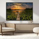Lake and Flower Wall Art Canvas Print