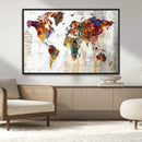 Vintage World Map Canvas Wall Art Print, Warm Tone Global by MyGreatCanvas | Canvas Wall Art Prints | Photo Prints & Wall Decor