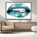 Blue Lips Wall Art Canvas Print