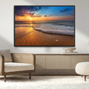 Sunset and Beach at Night Wall Art Canvas Print