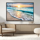 Sunset Beach Waves Canvas Wall Art – 5-Panel Ocean Sunset by MyGreatCanvas | Canvas Wall Art Prints | Photo Prints & Wall Decor