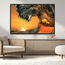 Surf Wave Sunset Canvas Wall Art Print, 3-Panel Ocean
