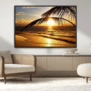 Golden Tropical Beach Sunset Canvas Triptych, Coastal Palm by MyGreatCanvas | Canvas Wall Art Prints | Photo Prints & Wall Decor