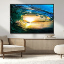 Ocean Wave at Sunset Canvas Art, Large Wall Print of Vibrant