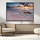 Sea Ocean Sunset Beach Wall Art Canvas Print