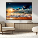 Golden Hour Sunset Over Ocean Waves Wall Art Canvas Print | by MyGreatCanvas | Canvas Wall Art Prints | Photo Prints & Wall Decor