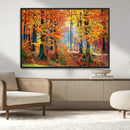 Autumn Red Forest Triptych Canvas Wall Art Print, Forest