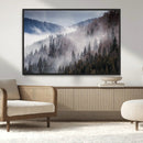 Beautiful Rising Fog in Winter Mountain Landscape- Framed
