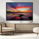 Glorious Sunset on The Beach Wall Art Canvas Print