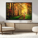 Sunlight Through Trees Wall Art Canvas Print - Autumn Forest