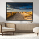 Ocean Beach Dark Clouds Wall Art Canvas Print