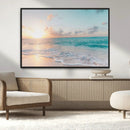Tranquil Ocean Beach Sunset Canvas Wall Art | 3-Panel by MyGreatCanvas | Canvas Wall Art Prints | Photo Prints & Wall Decor