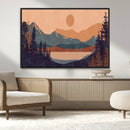 Modern Boho Sunset Canvas Print, Mountain Landscape Triptych