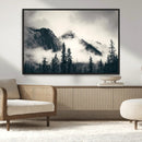 Large Foggy Mountain Forest Wall Art Canvas Print | Misty