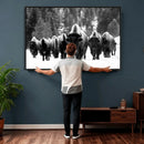 Bison Herd in Snow Wall Art Canvas Print | Rustic Western by MyGreatCanvas | Canvas Wall Art Prints | Photo Prints & Wall Decor