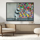 Banksy Colorful Street Graffiti Canvas Wall Art Print, by MyGreatCanvas | Canvas Wall Art Prints | Photo Prints & Wall Decor