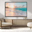 Beach Wall Art - Stunning Ocean Sunset Canvas Print with