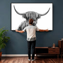 Scottish Highland Cow Cattle Art Print Wall Art Canvas Print