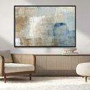 Abstract Blue and Beige Wall Art, Modern Minimalist Canvas
