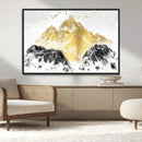 Golden Mountain Triptych Wall Art Canvas Print, Modern