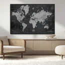 World Map Canvas Print – Detailed Map of the World Wall Art