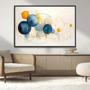 Geometric Blue Orange Abstract Wall Art Canvas, Geometric