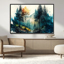 Watercolor Trees Forest Abstract Wall Art Canvas Print,