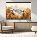 Golden Autumn Forest Wall Art Canvas | Mountain Landscape