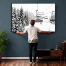 Winter Forest Wall Art Canvas Print – Framed Snowy Mountain