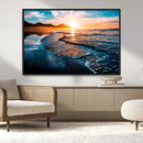 Sunset Beach Ocean Canvas Wall Art – Tranquil Ocean