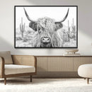 Rustic Charm | Cow Longhorn Black White Bighorn Wall Art