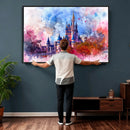 Disney Wall Art: Dreamy Watercolor Cinderella Castle Canvas by MyGreatCanvas | Canvas Wall Art Prints | Photo Prints & Wall Decor