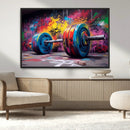 Abstract Graffiti Barbell Canvas Wall Art – Urban Fitness