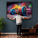 Abstract Graffiti Barbell Canvas Wall Art – Urban Fitness