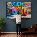 Fitness Gym Barbell Graffiti Wall Art Canvas Print