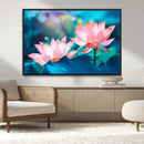 Pink Lotus Flower Canvas Wall Art | Vibrant Floral Wall
