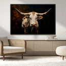 Texas Longhorn Wall Art | 3-Panel Large Texas Longhorn