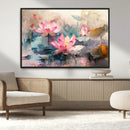 Lotus Flower Wall Art | 3-Panel Giclee Canvas Print of Pink