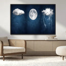 Dark Blue Cloud Art, 3 Piece Indigo Blue Wall Art, Aesthetic by MyGreatCanvas | Canvas Wall Art Prints | Photo Prints & Wall Decor