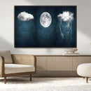 3 Piece Indigo Cloud Wall Art, Thunderstorm Moon Cloud by MyGreatCanvas | Canvas Wall Art Prints | Photo Prints & Wall Decor