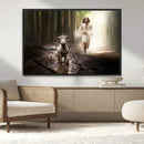 Jesus Canvas Wall Art - Jesus Running After Lost Lamb, by MyGreatCanvas | Canvas Wall Art Prints | Photo Prints & Wall Decor