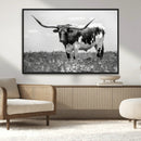 Texas Black White Highland Longhorn Cow Wall Art Canvas by MyGreatCanvas | Canvas Wall Art Prints | Photo Prints & Wall Decor