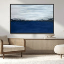 Navy Blue Abstract Wall Art Canvas Print