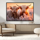 Highland Cows at Sunrise Wall Art Canvas Set – Serene and by MyGreatCanvas | Canvas Wall Art Prints | Photo Prints & Wall Decor