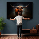 Abstract Texas Longhorn Wall Art Print | 3-Panel Large Texas
